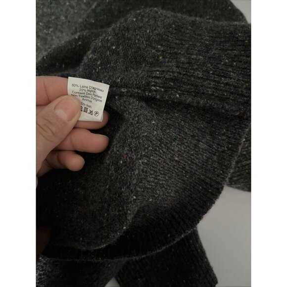 J. Crew Mens Lambswool 1/4 Zip Pullover Sweater Size L Preppy Y2K Winter Granny - Picture 7 of 7